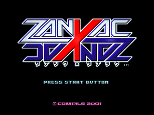 Zanac X Zanac title screen for Playstation